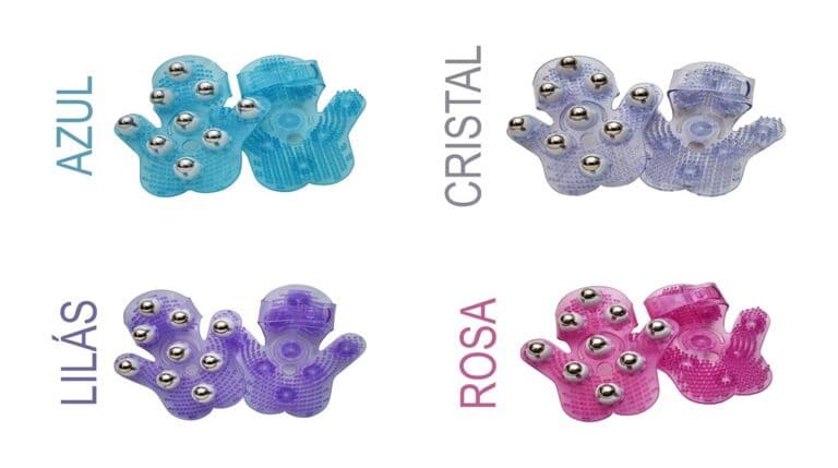 Luva massageador com esfera facial